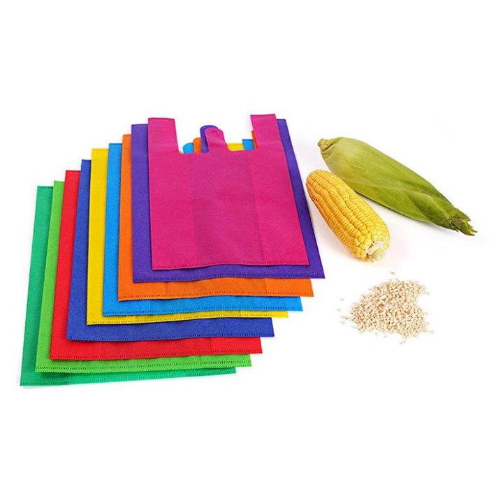 colorful PLA non woven vest bag