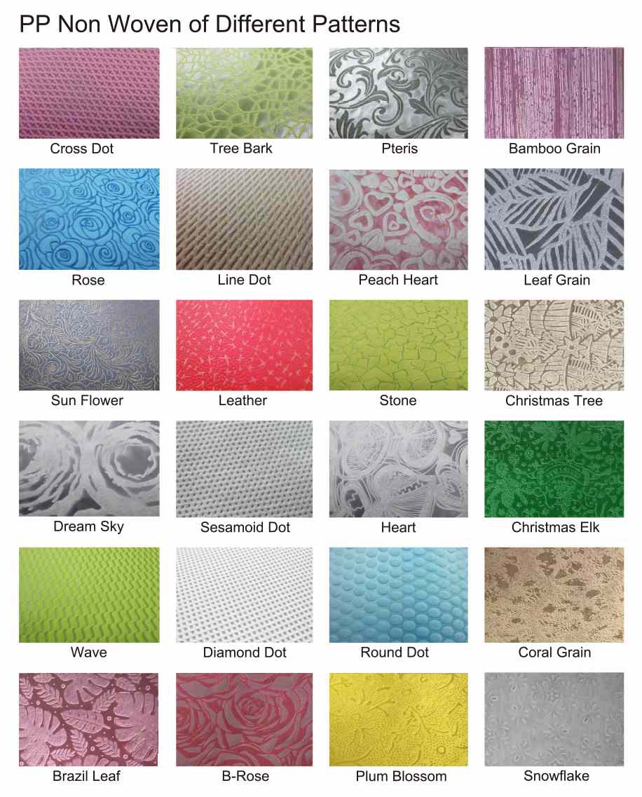 pp non woven embossed color card